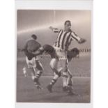 PRESS PHOTO / ARSENAL V JUVENTUS 1958 Original 10" x 8" B/W Press photo with stamp and paper