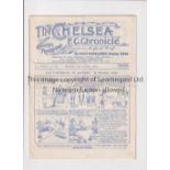 CHELSEA Programme for the home F.A. Cup match v West Bromwich Albion 13/1/1934, slightly creased and