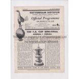 1952 FA CUP SEMI-FINAL AT TOTTENHAM Programme and single sheet insert for Arsenal v Chelsea 29/3/