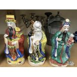 3 Chinese porcelain figurines of the 3 immortals.