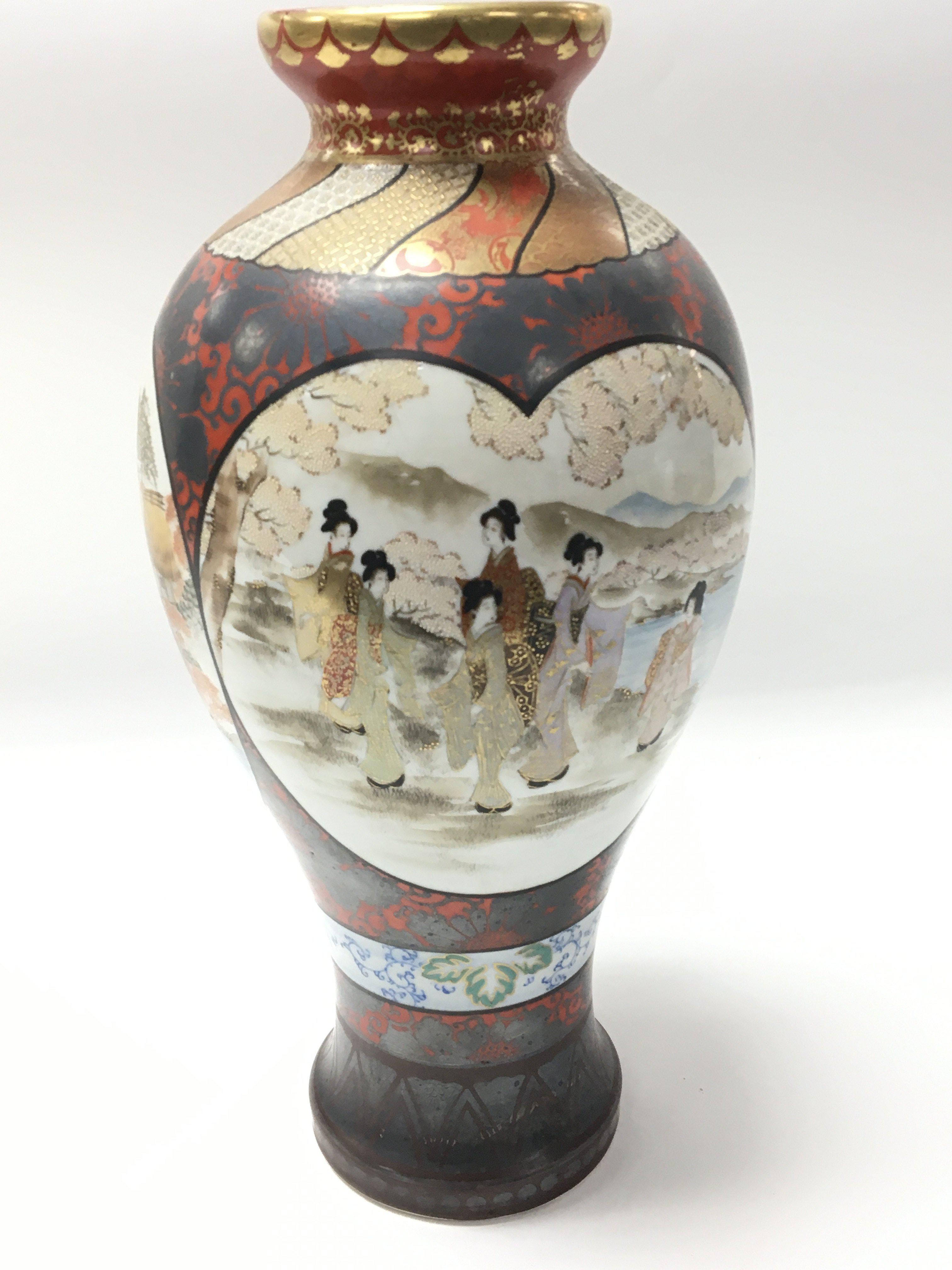 A late 19th century Japanese Kutani porcelain vase