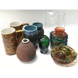 A collection of modern design ceramics and glass i