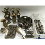 A collection of metalware including silver plated