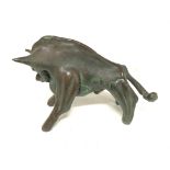 A Bronze figure in the style of a Spanish Bull, height 14.5cm