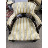 Two upholstered Bedroom chairs with mahogany frames