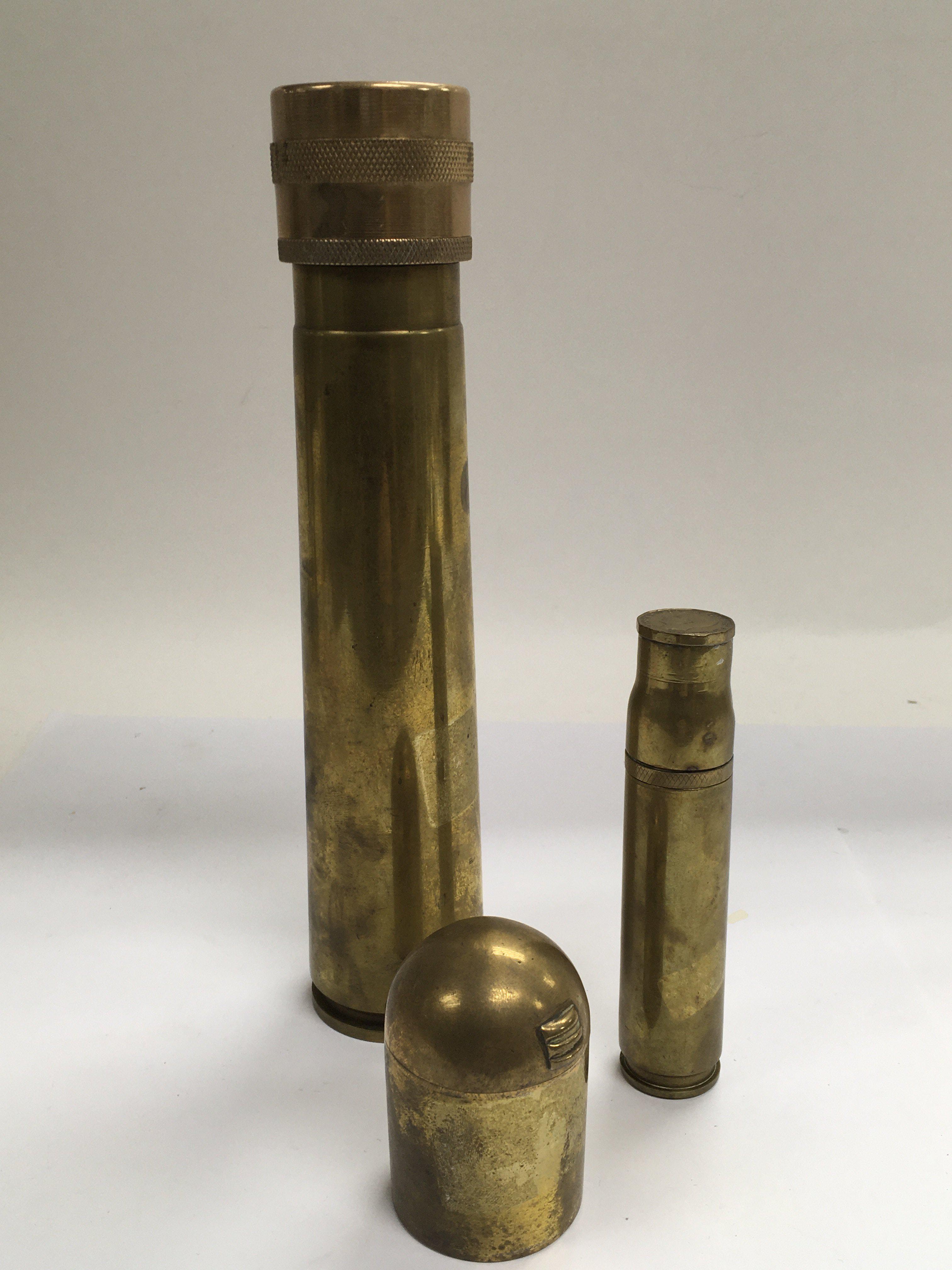 Three trench art lighters. NO RESERVE.