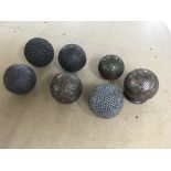 7 unusual metal orbs, balls with different designs