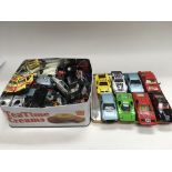 A tin of die cast vehicles, various makes includin