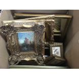 A large collection of pictures inc 2 ornate gilt framed prints.