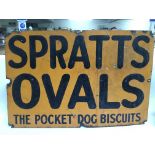 A vintage enamel sign for Spratts Ovals dog biscui