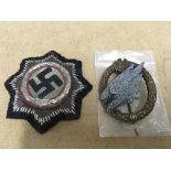 A WW2 German parachute regiment badge and a 1941 s