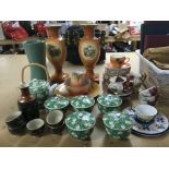 A collection of ceramics including Oriental tea bo