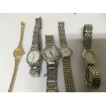 Five ladies watches Accurist Rotary Lorus not seen working.