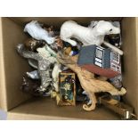 A box of mainly ceramic animals. NO RESERVE.