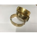 3 9ct rolled gold / metal core bangles.