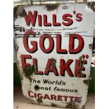 A vintage WillÕs gold flake cigarette enamel adver