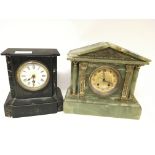 2 mantel clocks, Damaged and no keys. NO RESERVE.