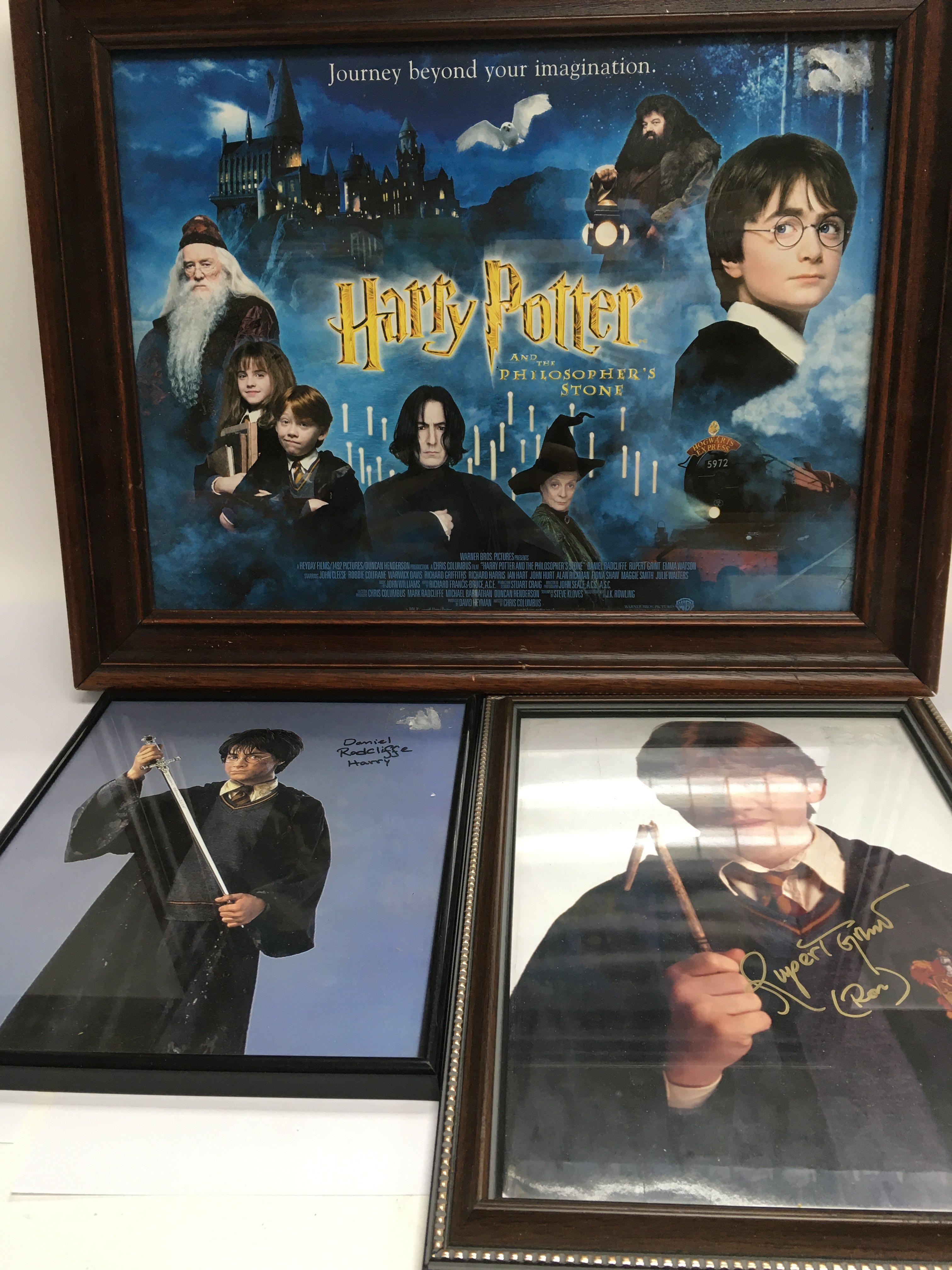 Two framed Harry Potter signed photos of Daniel Ra