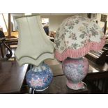 Two ceramic table lamps. NO RESERVE.