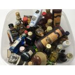 A collection of miniature liqueurs whisky and othe