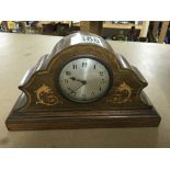 Edwardian inlaid mantle clock.