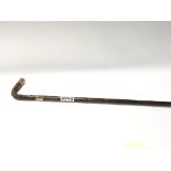 A 9carat gold mounted antique walking stick. NO RE