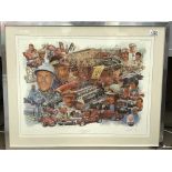 A framed limited edition print titled 75 Years of Maserati by Craig Warick - NO RESERVE