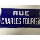 A French Blue and white enamel street sign. 60x30c