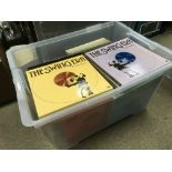 A large box containing various vinyl LP box sets i