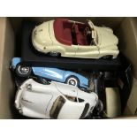 A box containing scale model cars.