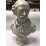 A William Shakespeare plaster bust. NO RESERVE.