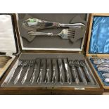 2 wooden cased silver plated cutlery sets and 1 ot