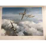 A collection of military prints, some hand signed,