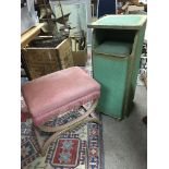 A Lloyd Loom type stool and bedside storage box (2