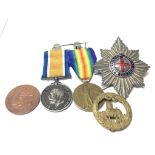 Two I world war medals awarded to 163845 GNR W.R W