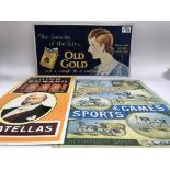 4 advertising signs to include Old Gold, King Edwa