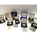 A collection of eight silver proof commemorative R