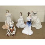 A Beswick porcelain cat, Crown Derby Teddy, 2 Roya