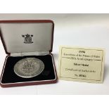 A large silver matt finished Royal Mint Medallion