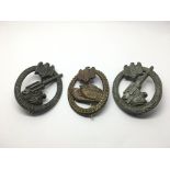 Three WW2 German badges, two Luftwaffe flak exampl