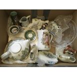 A box of china and glass items.