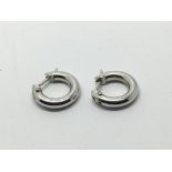 A pair of 9ct white gold hoop earrings