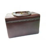 A vintage Italian leather vanity case with applied
