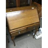 Small drop front oak bureau.