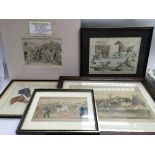 A collection of early prints including Louis Wain.