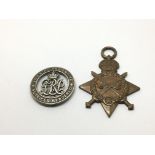 A WW1 1914-15 star awarded to 22055 PTE T F FRIGHT