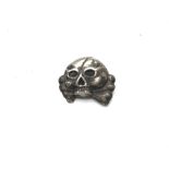 A WW2 German Allgemeine SS Skull badge-Jawless typ