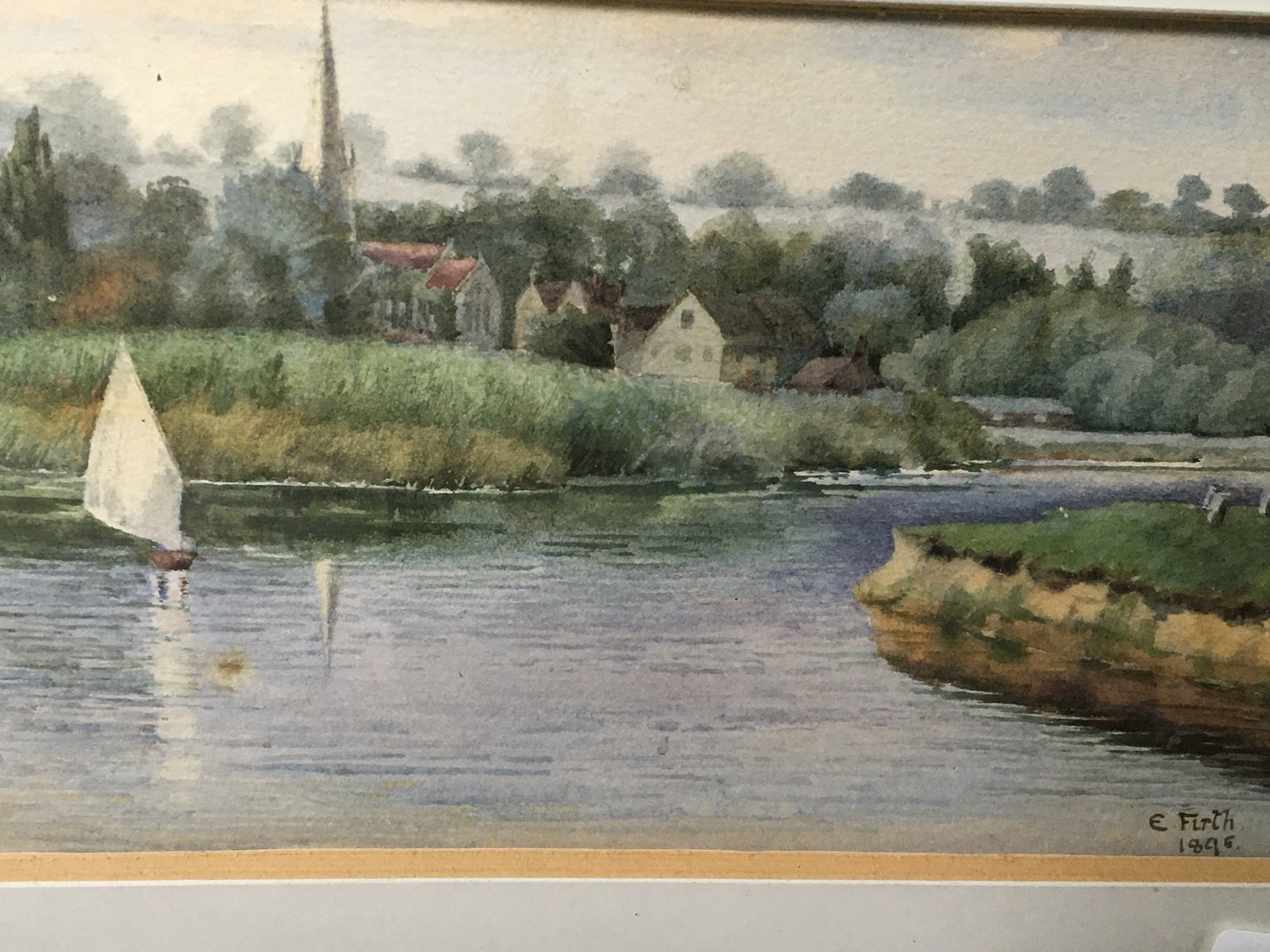 A pair of late Victorian 19th century watercolours