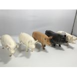 Four Beswick and one Royal Doulton pig figures inc