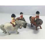 Three Beswick Norman Thelwell design comical pony